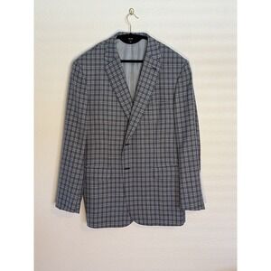 BRIONI 'Colosseo' Blue Grey Layered Check Wool Silk Blend Sport Coat‎ 56 R